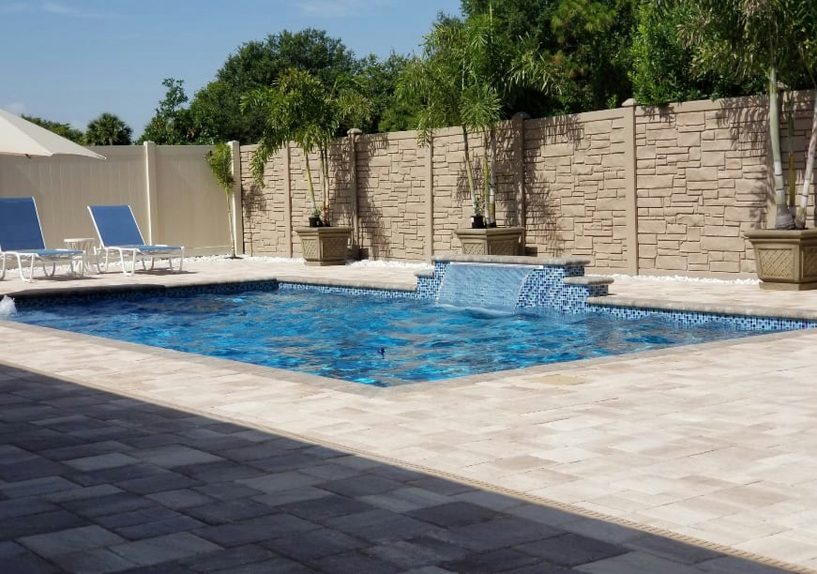 Pool construction site progress
